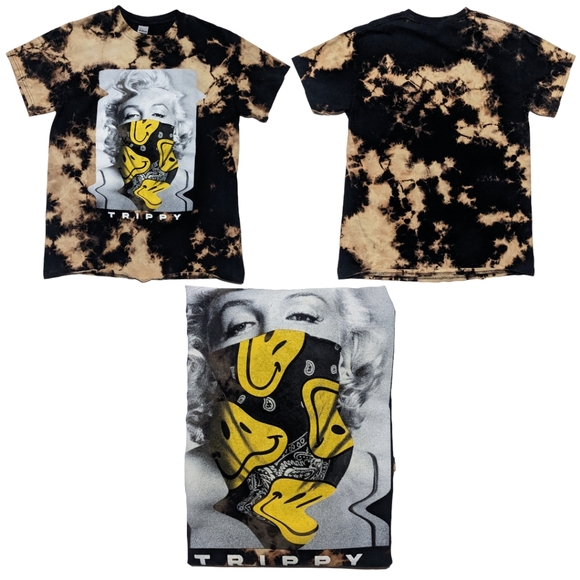Trippy Tie-dye Mens M Short Sleeve Slipover Marilyn Monroe Gildan Tag T-shirt - Picture 1 of 4